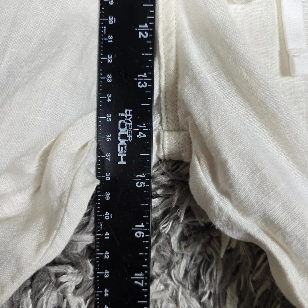 Citizens of Humanity Mens 34 Linen Wide Leg Pants Cream Drawstring 2144-1761 USA